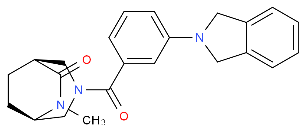 (1S*,5R*)-3-[3-(1,3-dihydro-2H-isoindol-2-yl)benzoyl]-6-methyl-3,6-diazabicyclo[3.2.2]nonan-7-one_Molecular_structure_CAS_)