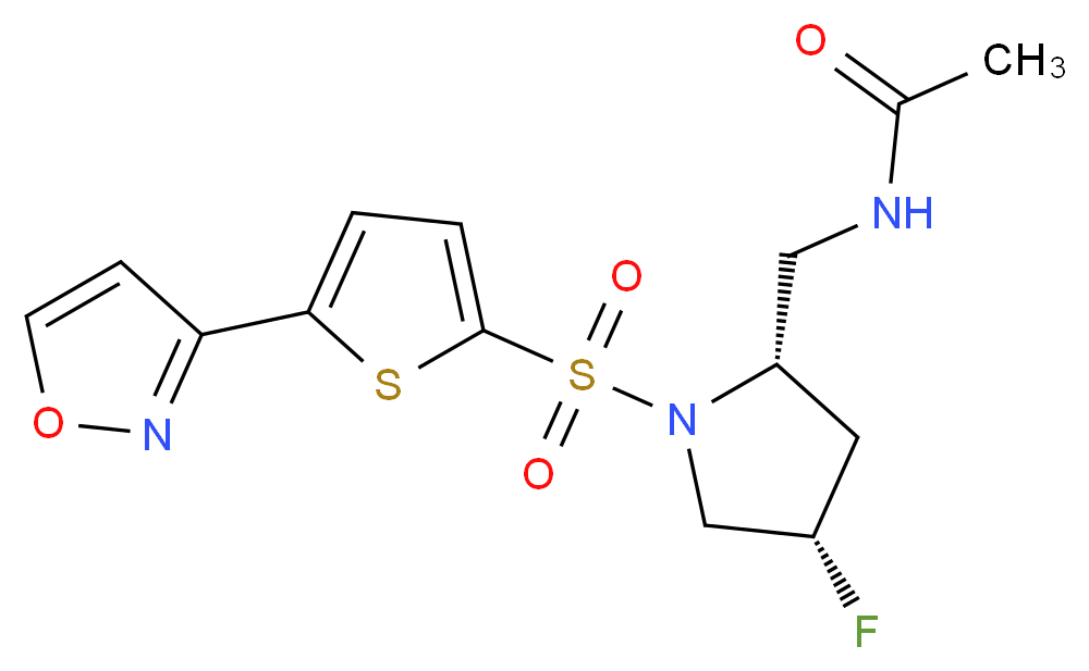 N-({(2S,4S)-4-fluoro-1-[(5-isoxazol-3-yl-2-thienyl)sulfonyl]pyrrolidin-2-yl}methyl)acetamide_Molecular_structure_CAS_)