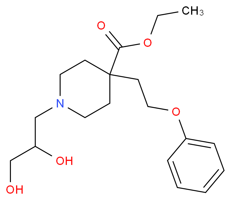 ethyl 1-(2,3-dihydroxypropyl)-4-(2-phenoxyethyl)-4-piperidinecarboxylate_Molecular_structure_CAS_)
