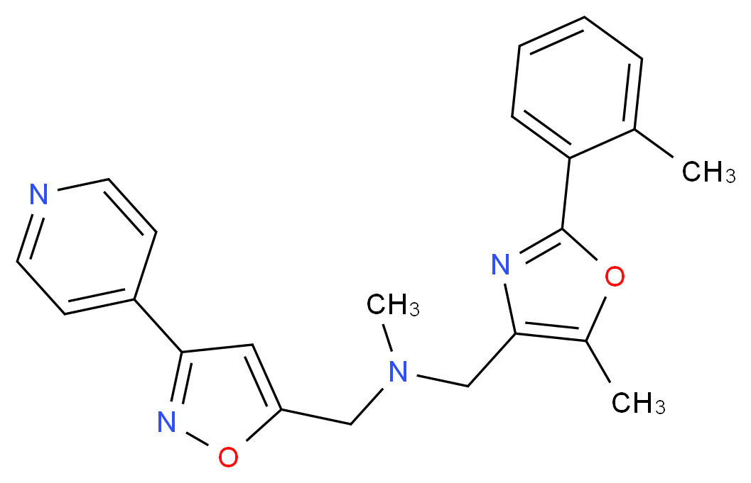 N-methyl-1-[5-methyl-2-(2-methylphenyl)-1,3-oxazol-4-yl]-N-[(3-pyridin-4-ylisoxazol-5-yl)methyl]methanamine_Molecular_structure_CAS_)