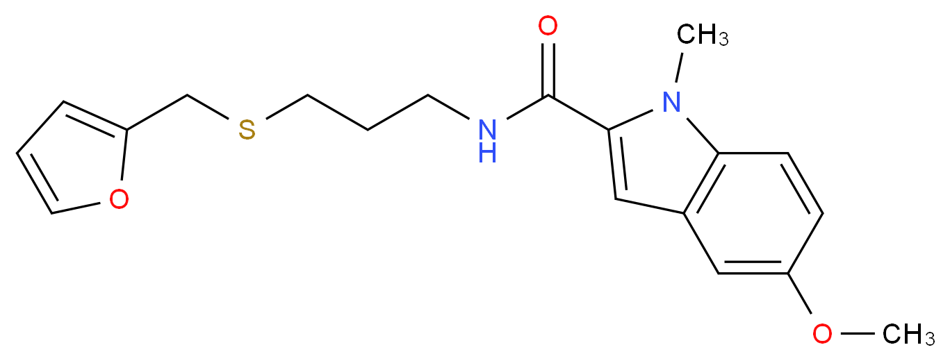 N-{3-[(2-furylmethyl)thio]propyl}-5-methoxy-1-methyl-1H-indole-2-carboxamide_Molecular_structure_CAS_)