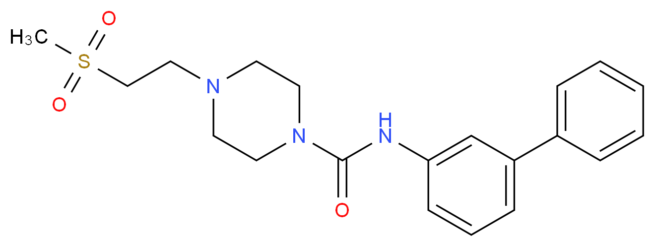 N-biphenyl-3-yl-4-[2-(methylsulfonyl)ethyl]piperazine-1-carboxamide_Molecular_structure_CAS_)