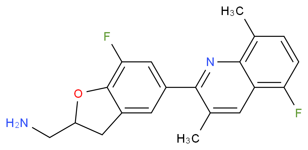 1-[7-fluoro-5-(5-fluoro-3,8-dimethylquinolin-2-yl)-2,3-dihydro-1-benzofuran-2-yl]methanamine_Molecular_structure_CAS_)