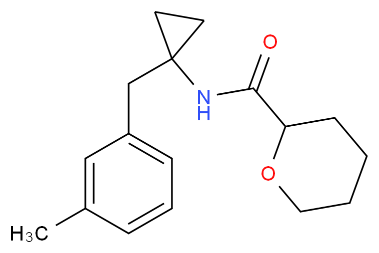 N-[1-(3-methylbenzyl)cyclopropyl]tetrahydro-2H-pyran-2-carboxamide_Molecular_structure_CAS_)