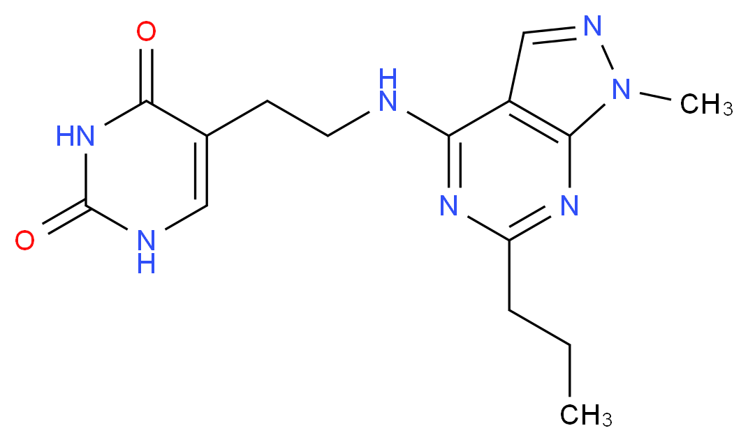 5-{2-[(1-methyl-6-propyl-1H-pyrazolo[3,4-d]pyrimidin-4-yl)amino]ethyl}pyrimidine-2,4(1H,3H)-dione_Molecular_structure_CAS_)