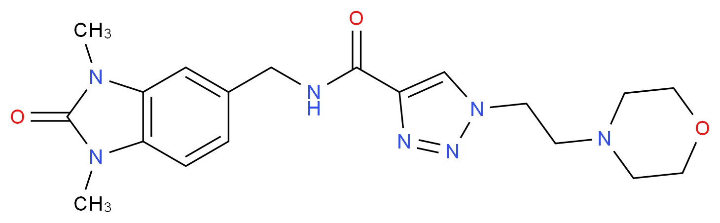 N-[(1,3-dimethyl-2-oxo-2,3-dihydro-1H-benzimidazol-5-yl)methyl]-1-[2-(4-morpholinyl)ethyl]-1H-1,2,3-triazole-4-carboxamide_Molecular_structure_CAS_)