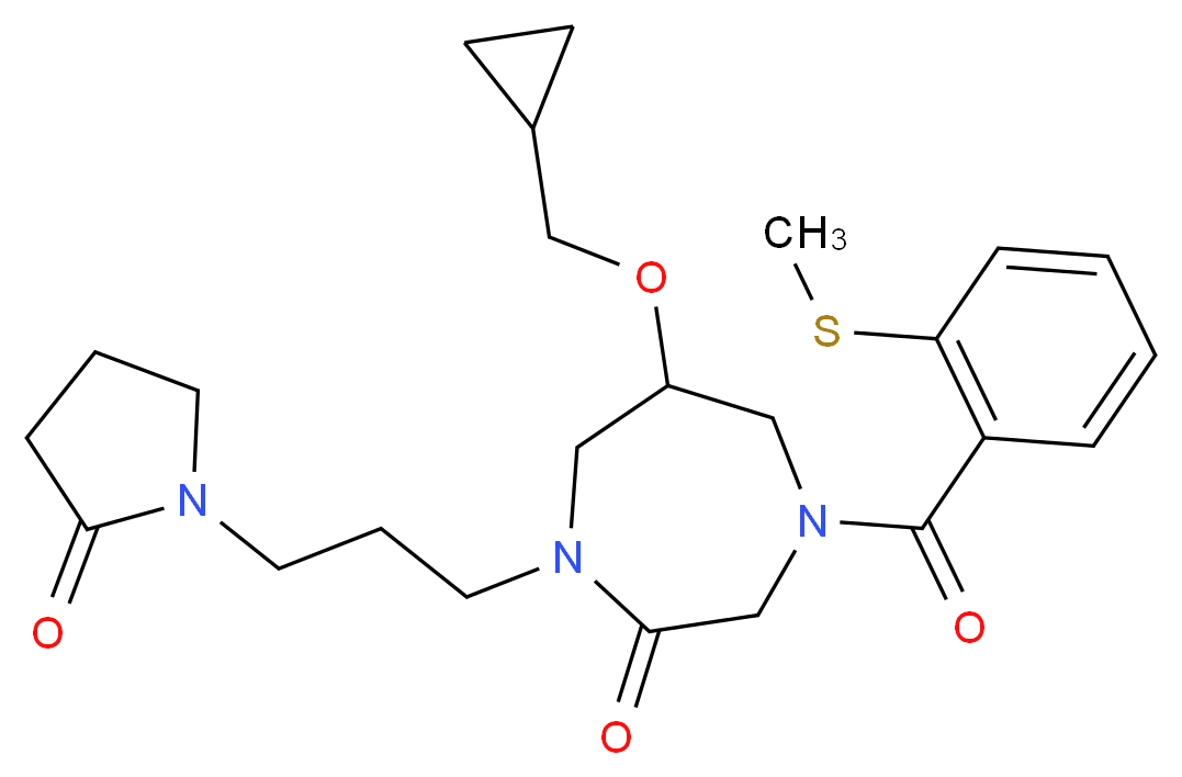 6-(cyclopropylmethoxy)-4-[2-(methylthio)benzoyl]-1-[3-(2-oxo-1-pyrrolidinyl)propyl]-1,4-diazepan-2-one_Molecular_structure_CAS_)