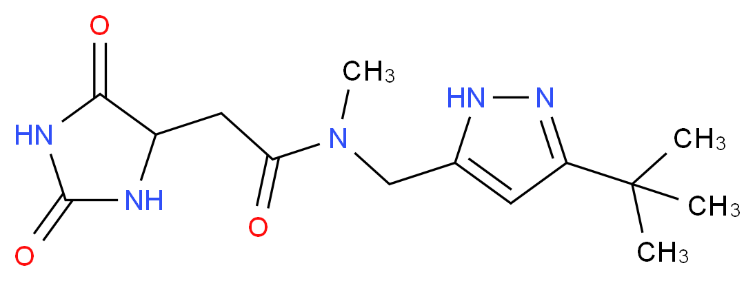 N-[(3-tert-butyl-1H-pyrazol-5-yl)methyl]-2-(2,5-dioxoimidazolidin-4-yl)-N-methylacetamide_Molecular_structure_CAS_)