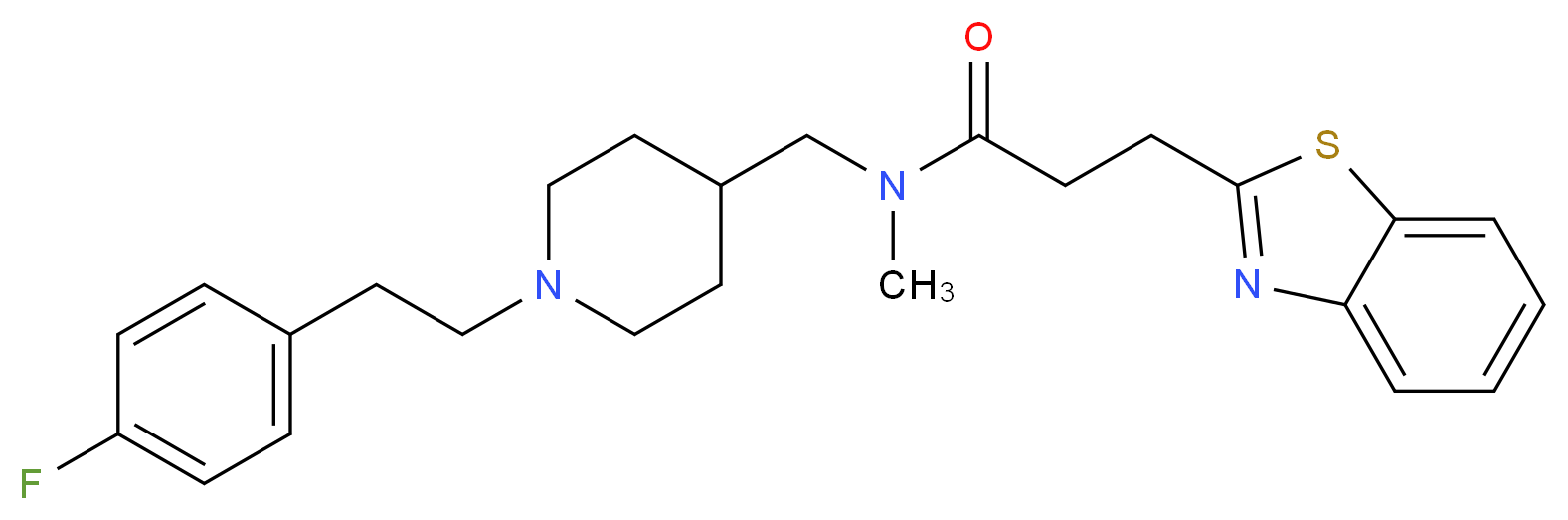 3-(1,3-benzothiazol-2-yl)-N-({1-[2-(4-fluorophenyl)ethyl]-4-piperidinyl}methyl)-N-methylpropanamide_Molecular_structure_CAS_)