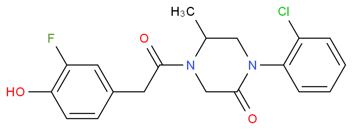 1-(2-chlorophenyl)-4-[(3-fluoro-4-hydroxyphenyl)acetyl]-5-methyl-2-piperazinone_Molecular_structure_CAS_)