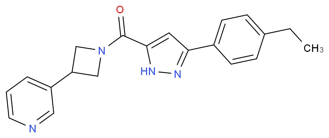 3-(1-{[3-(4-ethylphenyl)-1H-pyrazol-5-yl]carbonyl}-3-azetidinyl)pyridine_Molecular_structure_CAS_)