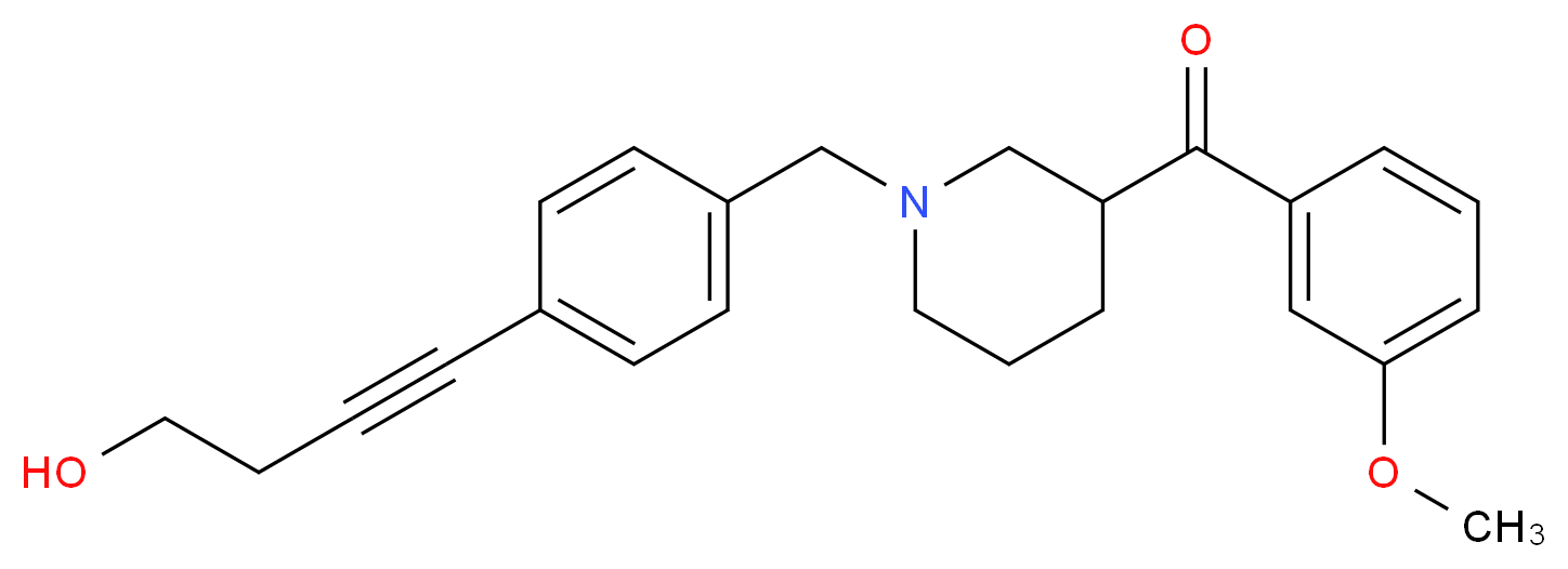 {1-[4-(4-hydroxy-1-butyn-1-yl)benzyl]-3-piperidinyl}(3-methoxyphenyl)methanone_Molecular_structure_CAS_)