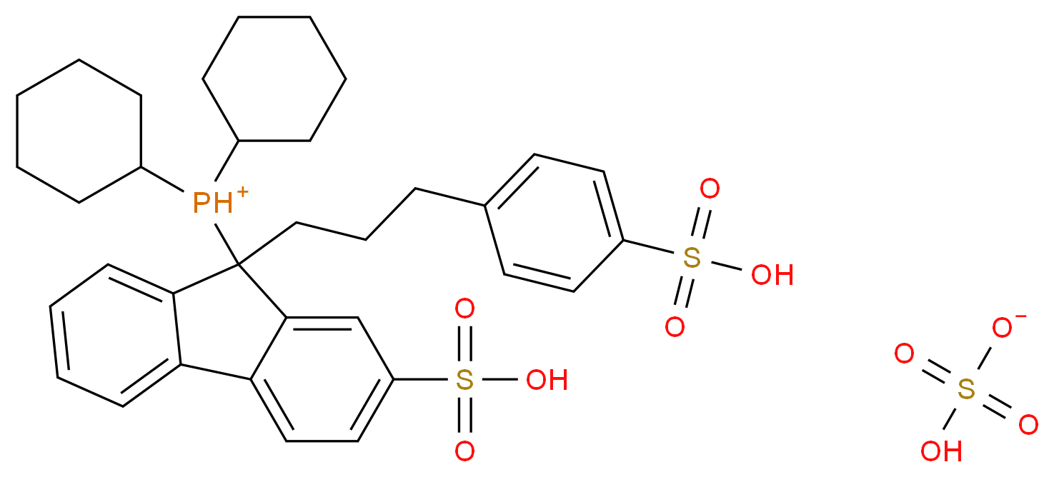 Dicyclohexyl-{2-sulfo-9-[3-(4-sulfo-phenyl)propyl]-9-fluorenyl}phosphonium-hydrogensulfate_Molecular_structure_CAS_1039775-34-2)