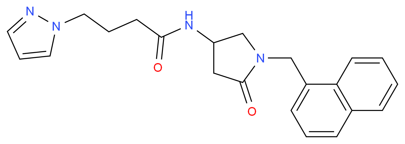 N-[1-(1-naphthylmethyl)-5-oxopyrrolidin-3-yl]-4-(1H-pyrazol-1-yl)butanamide_Molecular_structure_CAS_)