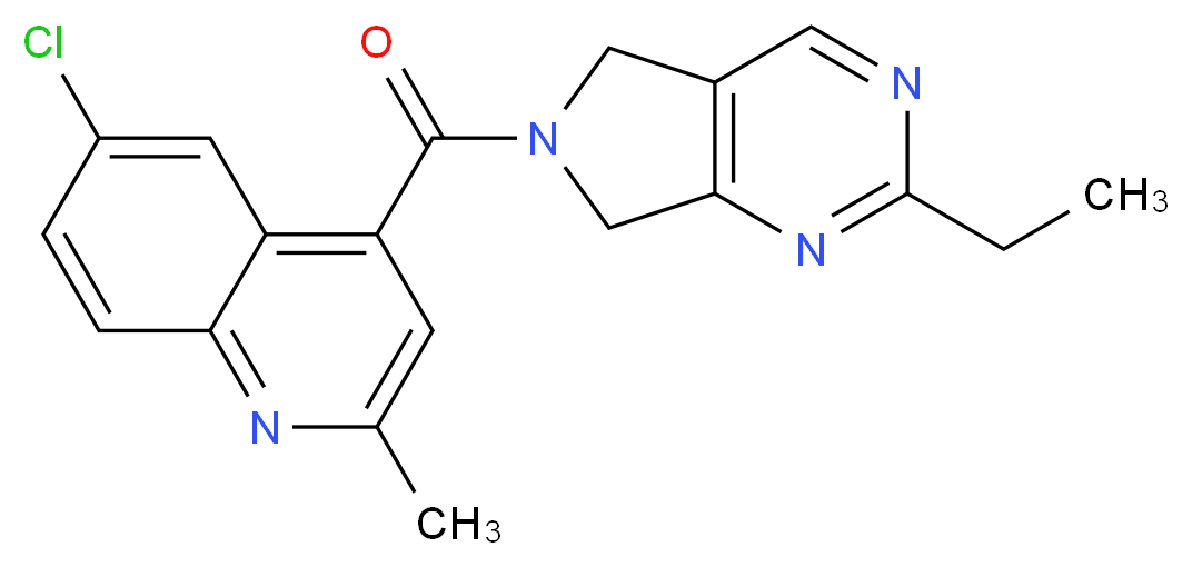 6-chloro-4-[(2-ethyl-5,7-dihydro-6H-pyrrolo[3,4-d]pyrimidin-6-yl)carbonyl]-2-methylquinoline_Molecular_structure_CAS_)
