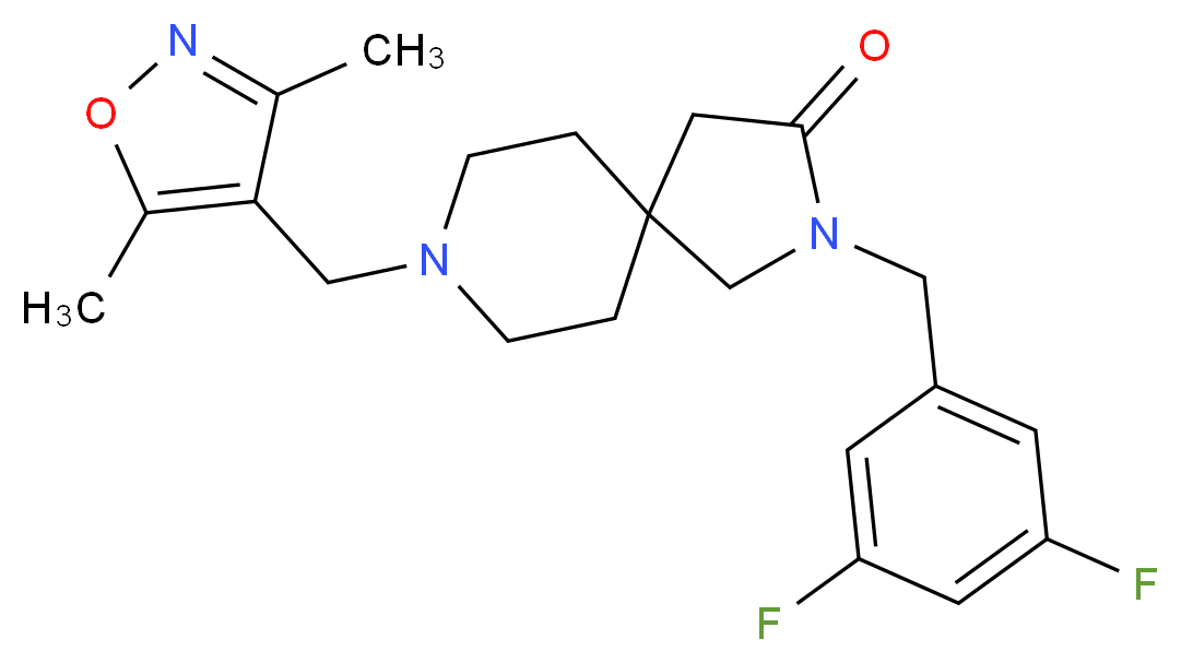 2-(3,5-difluorobenzyl)-8-[(3,5-dimethylisoxazol-4-yl)methyl]-2,8-diazaspiro[4.5]decan-3-one_Molecular_structure_CAS_)