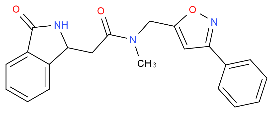 N-methyl-2-(3-oxo-2,3-dihydro-1H-isoindol-1-yl)-N-[(3-phenyl-5-isoxazolyl)methyl]acetamide_Molecular_structure_CAS_)
