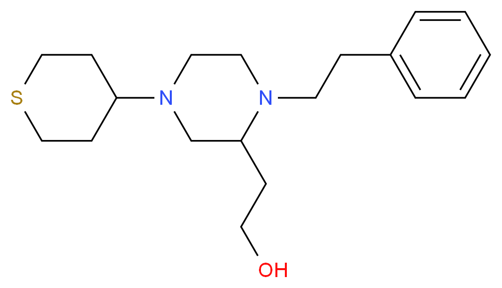 2-[1-(2-phenylethyl)-4-(tetrahydro-2H-thiopyran-4-yl)-2-piperazinyl]ethanol_Molecular_structure_CAS_)