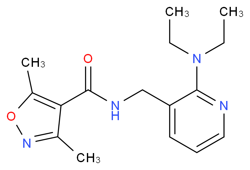 N-{[2-(diethylamino)-3-pyridinyl]methyl}-3,5-dimethyl-4-isoxazolecarboxamide_Molecular_structure_CAS_)
