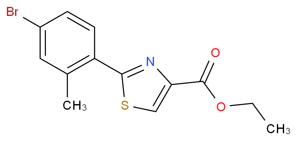 2-(4-BROMO-2-METHYL-PHENYL)-THIAZOLE-4-CARBOXYLIC ACID ETHYL ESTER_Molecular_structure_CAS_886368-25-8)