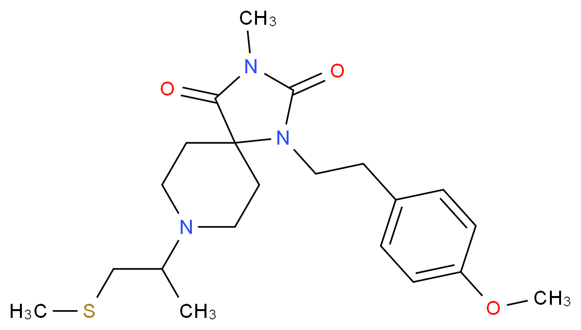 1-[2-(4-methoxyphenyl)ethyl]-3-methyl-8-[1-methyl-2-(methylthio)ethyl]-1,3,8-triazaspiro[4.5]decane-2,4-dione_Molecular_structure_CAS_)
