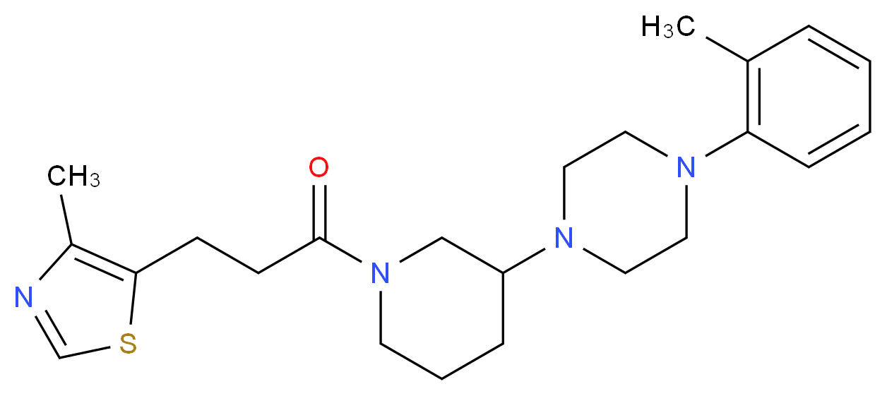 1-(2-methylphenyl)-4-{1-[3-(4-methyl-1,3-thiazol-5-yl)propanoyl]-3-piperidinyl}piperazine_Molecular_structure_CAS_)