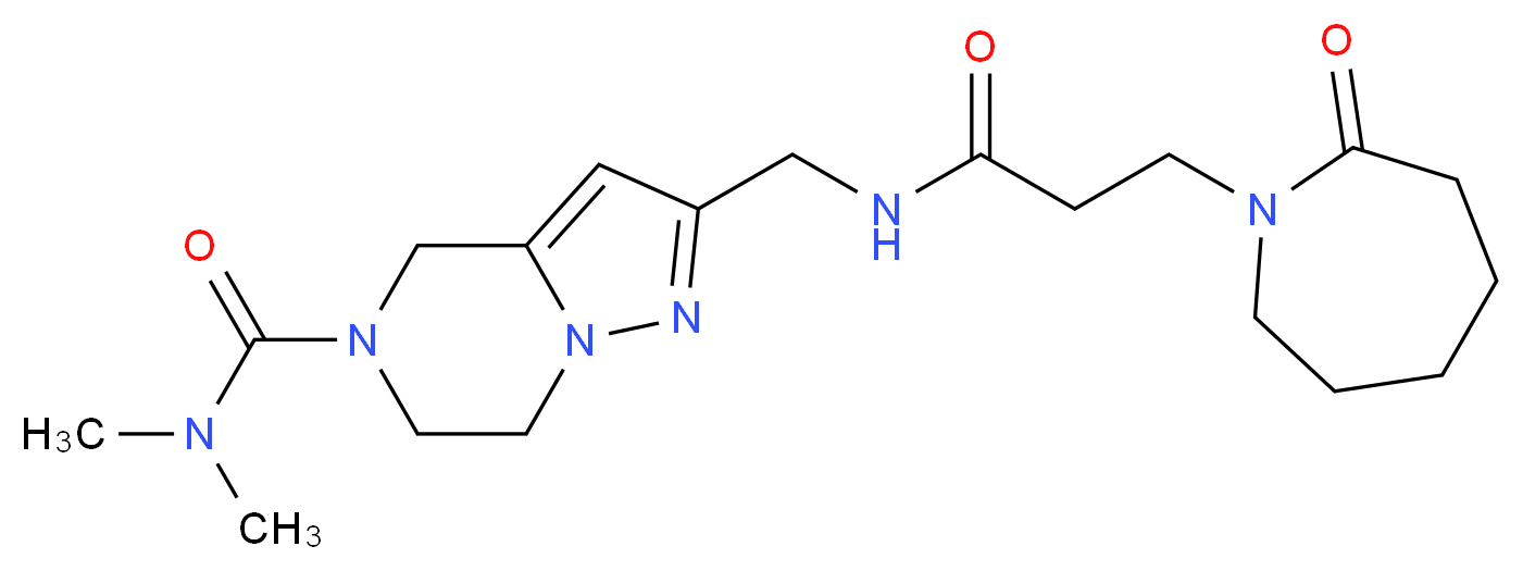 N,N-dimethyl-2-({[3-(2-oxoazepan-1-yl)propanoyl]amino}methyl)-6,7-dihydropyrazolo[1,5-a]pyrazine-5(4H)-carboxamide_Molecular_structure_CAS_)