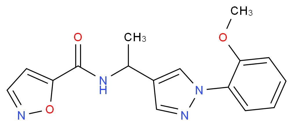 N-{1-[1-(2-methoxyphenyl)-1H-pyrazol-4-yl]ethyl}-5-isoxazolecarboxamide_Molecular_structure_CAS_)