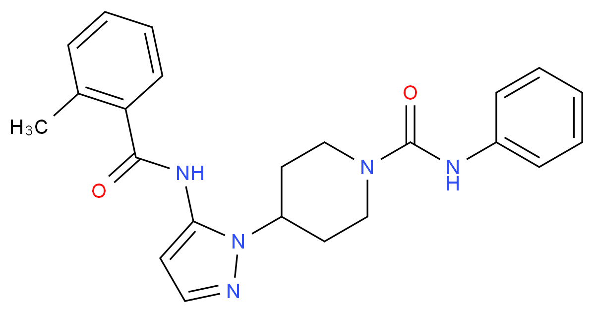 4-{5-[(2-methylbenzoyl)amino]-1H-pyrazol-1-yl}-N-phenyl-1-piperidinecarboxamide_Molecular_structure_CAS_)