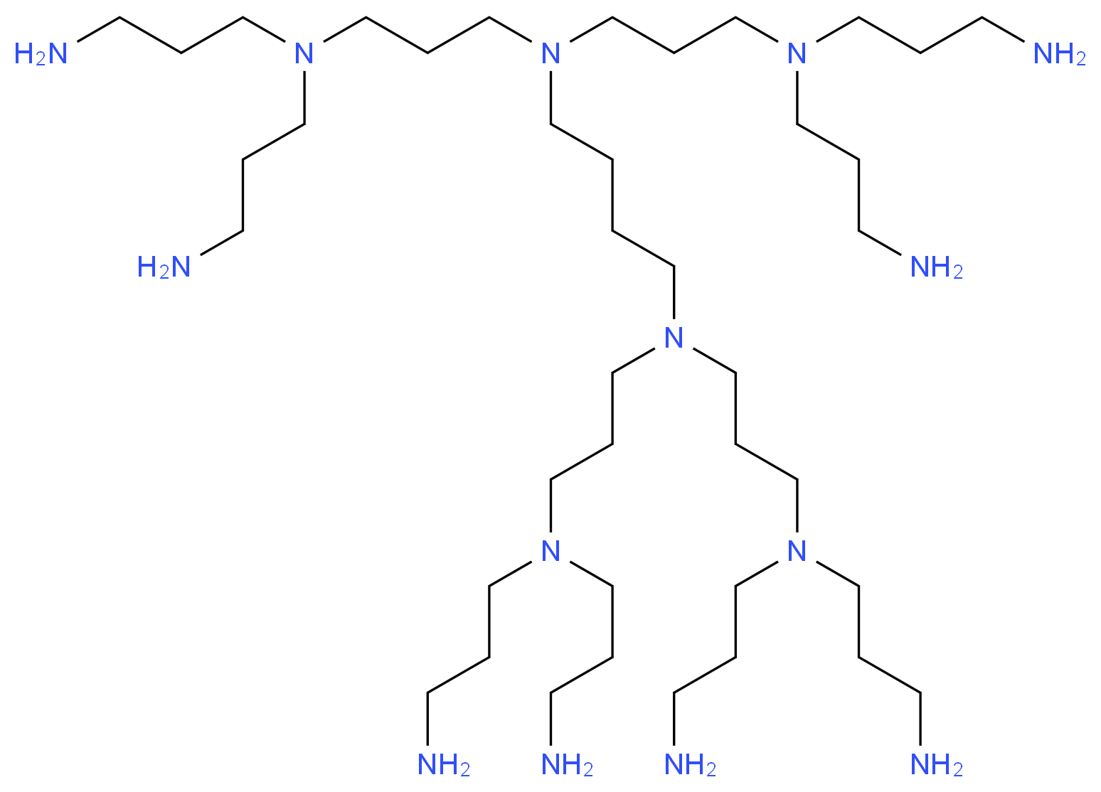 DAB-AM-8, Polypropylenimine octaamine Dendrimer, Generation 2.0_Molecular_structure_CAS_154487-83-9)