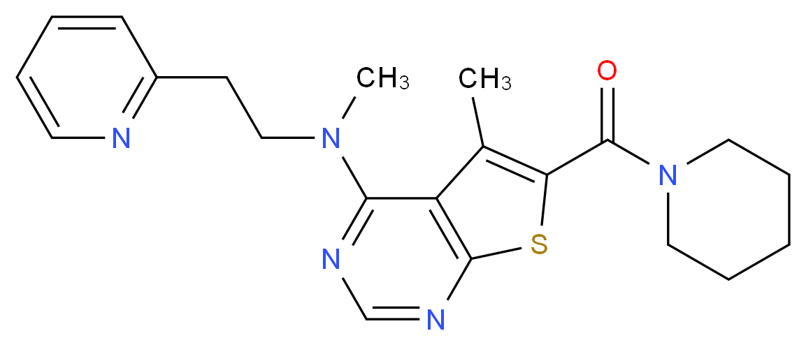 N,5-dimethyl-6-(1-piperidinylcarbonyl)-N-[2-(2-pyridinyl)ethyl]thieno[2,3-d]pyrimidin-4-amine_Molecular_structure_CAS_)