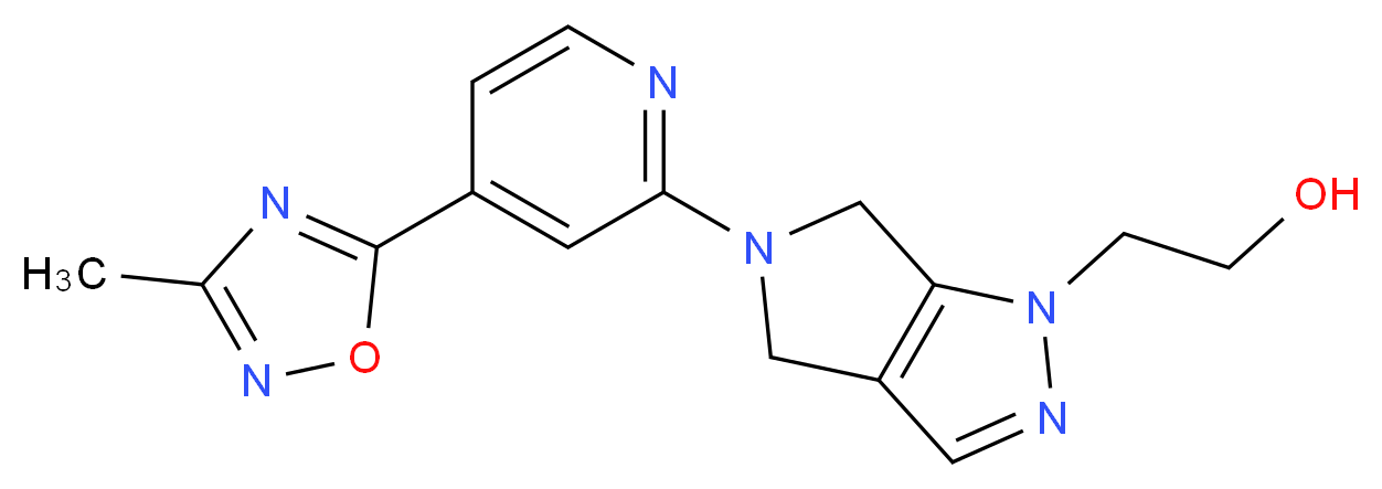 2-[5-[4-(3-methyl-1,2,4-oxadiazol-5-yl)pyridin-2-yl]-5,6-dihydropyrrolo[3,4-c]pyrazol-1(4H)-yl]ethanol_Molecular_structure_CAS_)