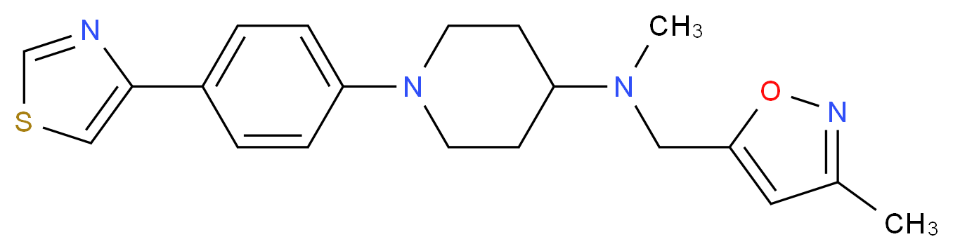 N-methyl-N-[(3-methylisoxazol-5-yl)methyl]-1-[4-(1,3-thiazol-4-yl)phenyl]piperidin-4-amine_Molecular_structure_CAS_)