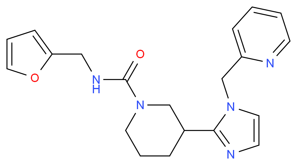 N-(2-furylmethyl)-3-[1-(2-pyridinylmethyl)-1H-imidazol-2-yl]-1-piperidinecarboxamide_Molecular_structure_CAS_)