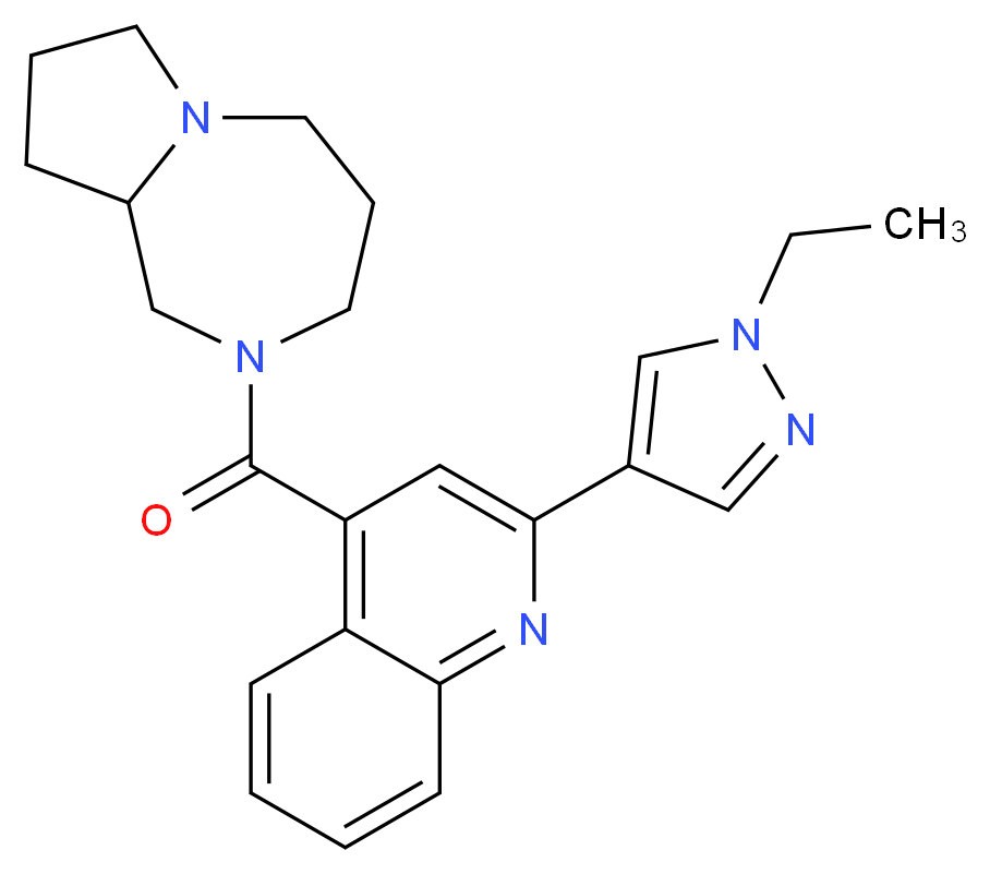 2-{[2-(1-ethyl-1H-pyrazol-4-yl)quinolin-4-yl]carbonyl}octahydro-1H-pyrrolo[1,2-a][1,4]diazepine_Molecular_structure_CAS_)