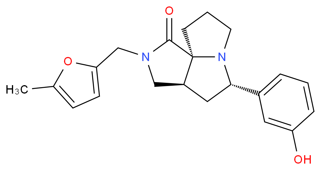 (3aS*,5S*,9aS*)-5-(3-hydroxyphenyl)-2-[(5-methyl-2-furyl)methyl]hexahydro-7H-pyrrolo[3,4-g]pyrrolizin-1(2H)-one_Molecular_structure_CAS_)