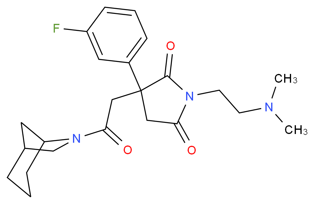 3-[2-(6-azabicyclo[3.2.1]oct-6-yl)-2-oxoethyl]-1-[2-(dimethylamino)ethyl]-3-(3-fluorophenyl)-2,5-pyrrolidinedione_Molecular_structure_CAS_)