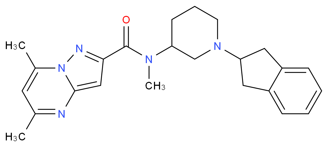 N-[1-(2,3-dihydro-1H-inden-2-yl)-3-piperidinyl]-N,5,7-trimethylpyrazolo[1,5-a]pyrimidine-2-carboxamide_Molecular_structure_CAS_)