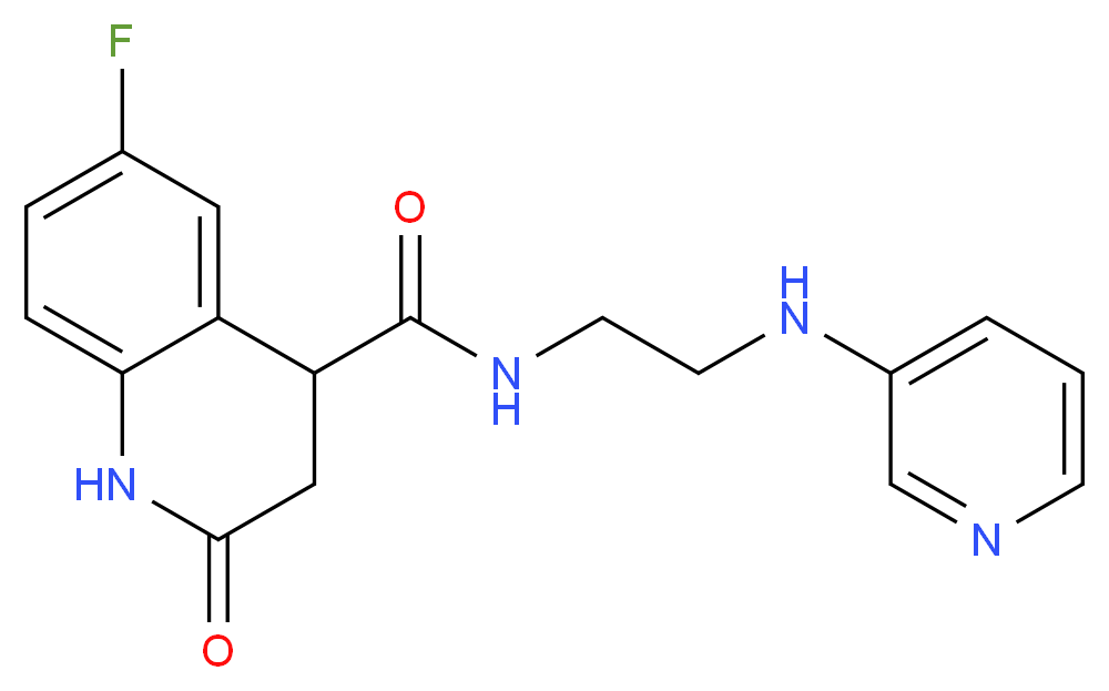 6-fluoro-2-oxo-N-[2-(pyridin-3-ylamino)ethyl]-1,2,3,4-tetrahydroquinoline-4-carboxamide_Molecular_structure_CAS_)