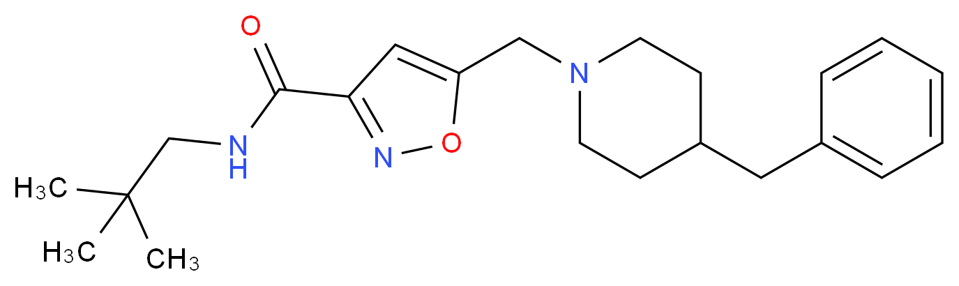 5-[(4-benzylpiperidin-1-yl)methyl]-N-(2,2-dimethylpropyl)isoxazole-3-carboxamide_Molecular_structure_CAS_)