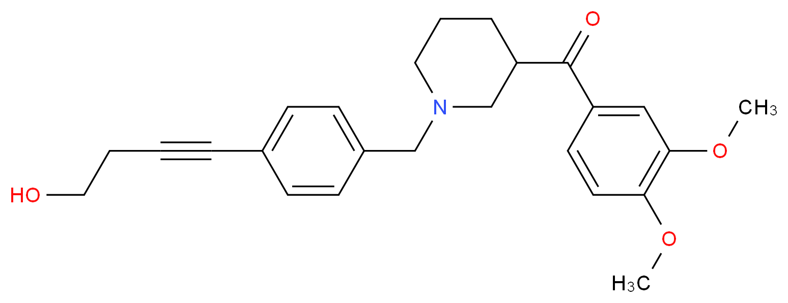 (3,4-dimethoxyphenyl){1-[4-(4-hydroxy-1-butyn-1-yl)benzyl]-3-piperidinyl}methanone_Molecular_structure_CAS_)