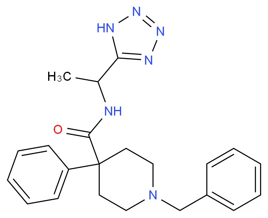 1-benzyl-4-phenyl-N-[1-(1H-tetrazol-5-yl)ethyl]-4-piperidinecarboxamide_Molecular_structure_CAS_)