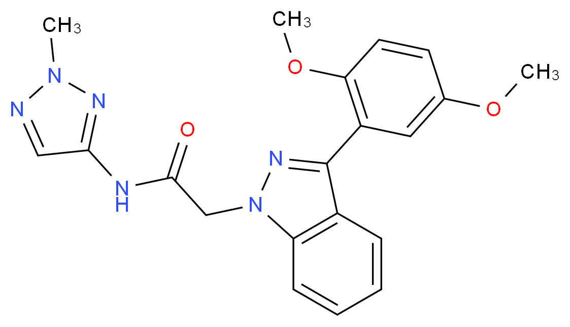 2-[3-(2,5-dimethoxyphenyl)-1H-indazol-1-yl]-N-(2-methyl-2H-1,2,3-triazol-4-yl)acetamide_Molecular_structure_CAS_)