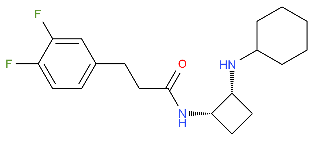 N-[(1S*,2R*)-2-(cyclohexylamino)cyclobutyl]-3-(3,4-difluorophenyl)propanamide_Molecular_structure_CAS_)