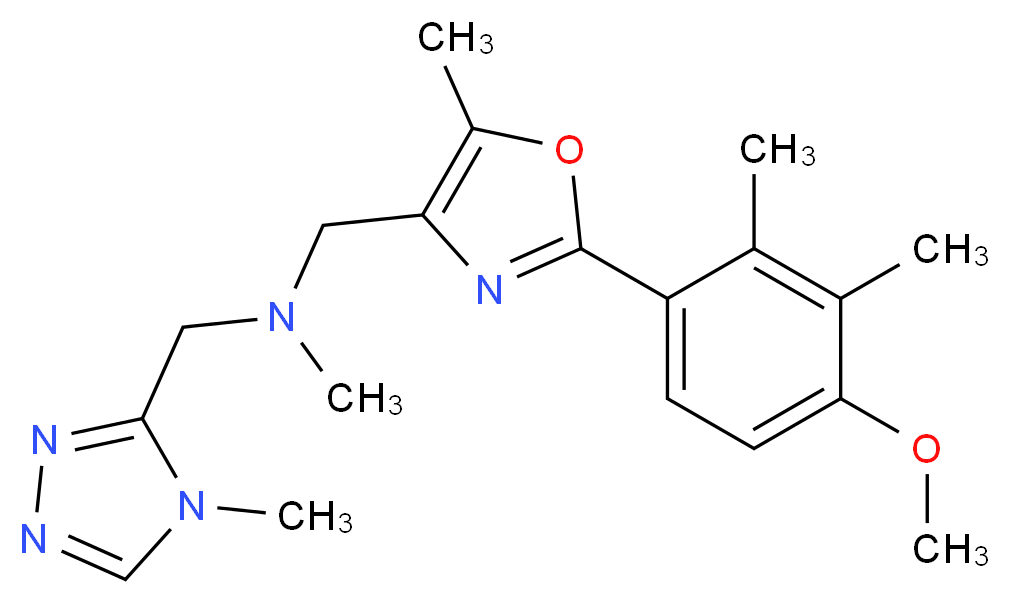 1-[2-(4-methoxy-2,3-dimethylphenyl)-5-methyl-1,3-oxazol-4-yl]-N-methyl-N-[(4-methyl-4H-1,2,4-triazol-3-yl)methyl]methanamine_Molecular_structure_CAS_)