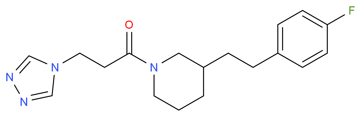 3-[2-(4-fluorophenyl)ethyl]-1-[3-(4H-1,2,4-triazol-4-yl)propanoyl]piperidine_Molecular_structure_CAS_)
