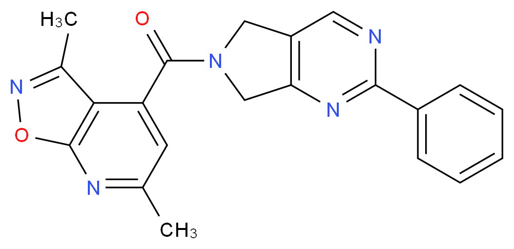 3,6-dimethyl-4-[(2-phenyl-5,7-dihydro-6H-pyrrolo[3,4-d]pyrimidin-6-yl)carbonyl]isoxazolo[5,4-b]pyridine_Molecular_structure_CAS_)