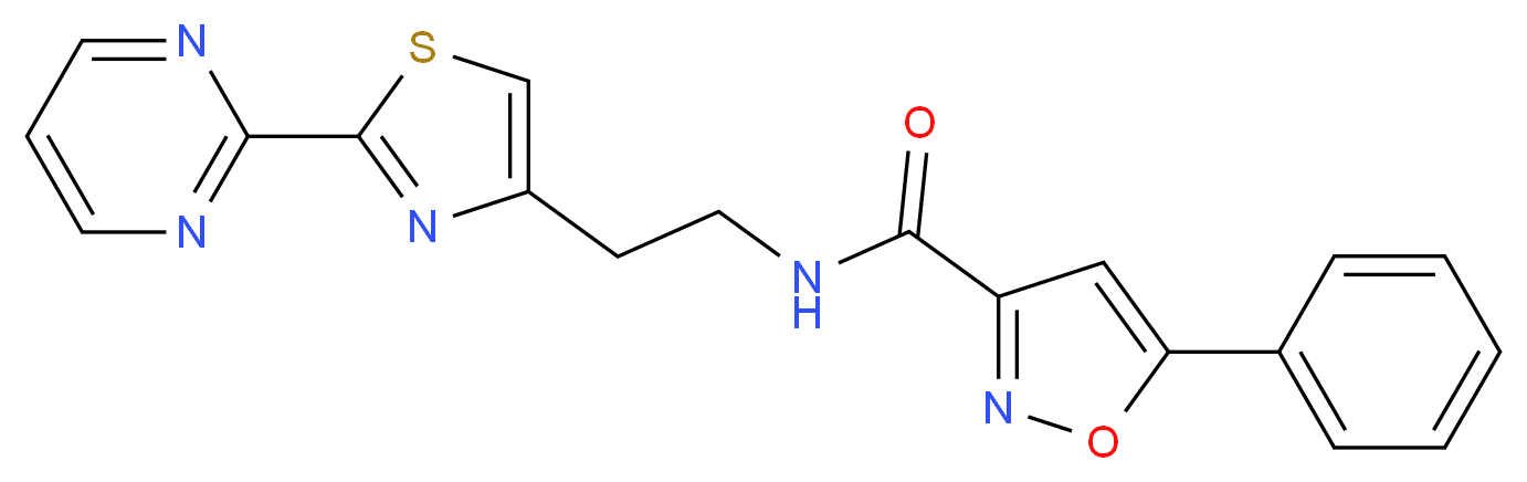 5-phenyl-N-{2-[2-(2-pyrimidinyl)-1,3-thiazol-4-yl]ethyl}-3-isoxazolecarboxamide_Molecular_structure_CAS_)