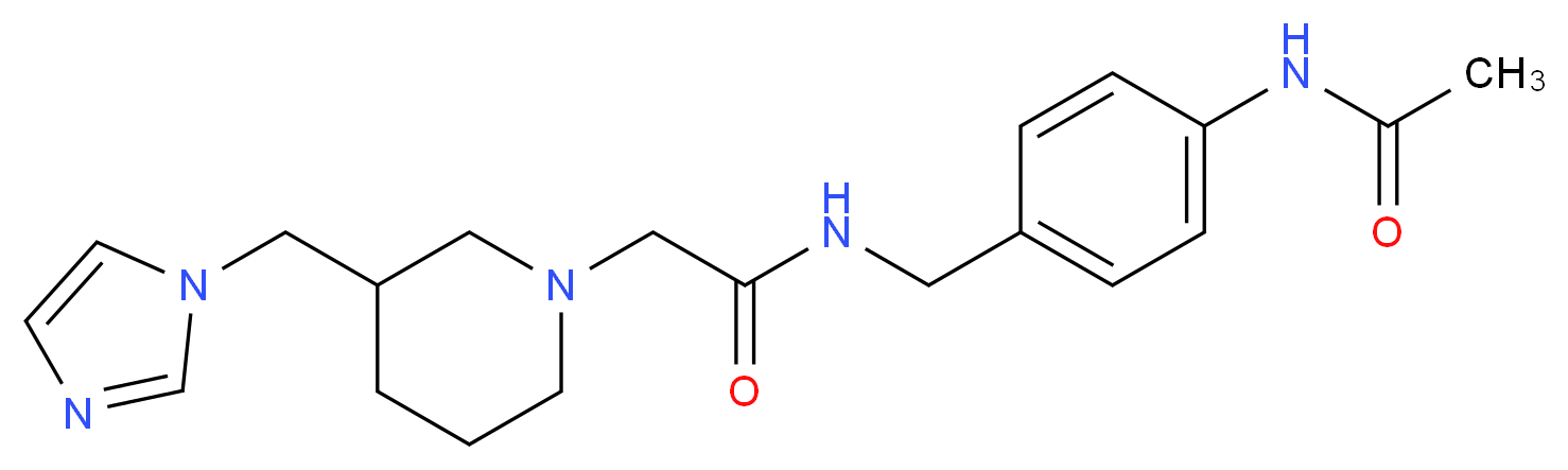 N-[4-(acetylamino)benzyl]-2-[3-(1H-imidazol-1-ylmethyl)piperidin-1-yl]acetamide_Molecular_structure_CAS_)