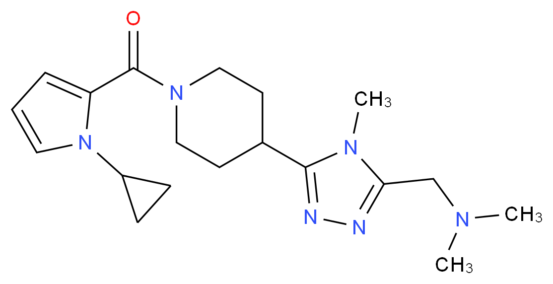 1-(5-{1-[(1-cyclopropyl-1H-pyrrol-2-yl)carbonyl]piperidin-4-yl}-4-methyl-4H-1,2,4-triazol-3-yl)-N,N-dimethylmethanamine_Molecular_structure_CAS_)